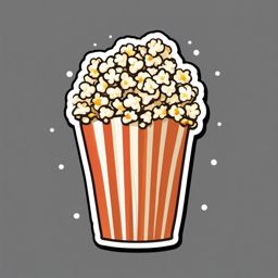 Popcorn sticker- Popped and buttery, , sticker vector art, minimalist design