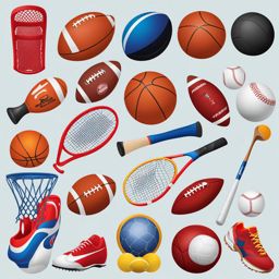 sports clipart - sports equipment for various games, a tribute to athleticism 