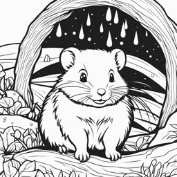 lemming cute animals coloring page 