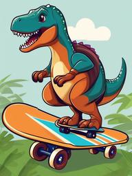 Dinosaur clipart - dinosaur riding a skateboard  