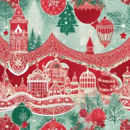 Holiday Background - Festive Christmas Market  wallpaper style, intricate details, patterns, splash art, light colors