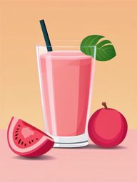 Guava Smoothie Glass Clipart - A glass of guava smoothie.  color vector clipart, minimal style