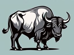 African Buffalo clipart - Powerful bovine found in Africa, ,vector color clipart,minimal