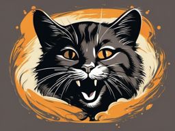 Laughing Feline Illustration - Illustration capturing the humorous side of a cat. , t shirt vector art