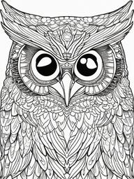 Owl Coloring Pages - Owl with big eyes  simple coloring pages