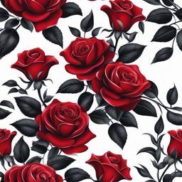 Red rose tattoo, Elegant and striking tattoos featuring red roses.  color, tattoo patterns, white clean background