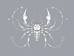 Feminine Scorpio Constellation Tattoo - Showcase the elegance of the Scorpio constellation in a feminine and celestial tattoo.  simple vector color tattoo,minimal,white background