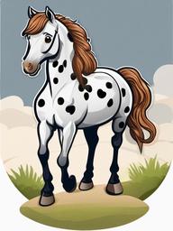 Appaloosa Horse cartoon - horse breed with a spotted coat  cartoon sticker style