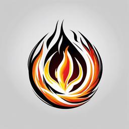 flame ring tattoo  simple color tattoo,white background