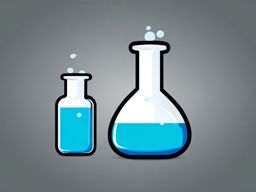 Lab Flask clipart - Glass container used for chemical reactions, ,color clipart vector style