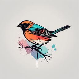 sparrow tattoo minimalist  minimalist color tattoo, vector