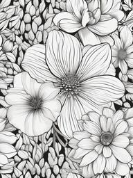 Floral Botanical Illustrations - Detailed drawings of flowers and plants.  outling,coloring pages,black and white