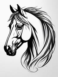 tattoo horse head  simple tattoo,minimalist,white background