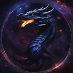 dark matter dragon residing within the cosmic shadows, its form intertwined with the enigmatic substance of the universe. 