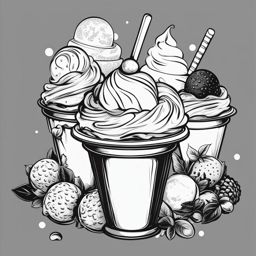 ice cream clipart black and white in an ice cream parlor - irresistibly melting. 