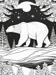 Santa Riding Polar Bear Coloring Pages - Santa on a Polar Bear Adventure  minimal black outline printable sheet, coloring page