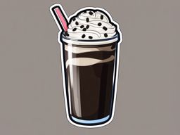 Oreo Milkshake Sticker - Treat yourself to the cookies and cream delight of an Oreo milkshake, , sticker vector art, minimalist design