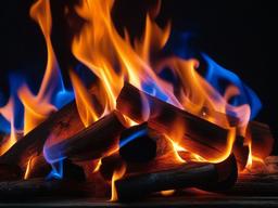 Fire Wallpaper - Roaring fire with blue tips  background wallpaper