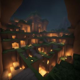 subterranean city for surviving the apocalypse - minecraft house design ideas 