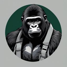 Gorilla clipart - Strong and intelligent primate in the jungle, ,vector color clipart,minimal