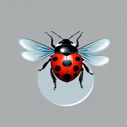 Ladybird clipart - ladybird with water droplets on its wings  color,minimalist,vector clipart