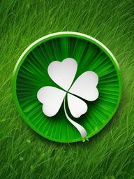 4 Leaf Clover clipart - lucky four-leaf clover on green grass  