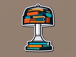 Reading Lamp Sticker - Illuminated pages, ,vector color sticker art,minimal