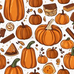 Pumpkin Spice Treats clipart - Various pumpkin spice treats, ,vector color clipart,minimal