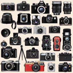 Camera Clipart, Vintage and modern cameras capturing moments. 