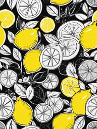 lemon clipart black and white 