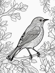 Starling Coloring Pages - Iridescent Flocking Songbird  minimal black outline printable sheet, coloring page