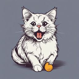 Silly Kitty Drawing - Drawing of a silly cat sure to bring a smile. , t shirt vector art