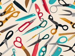 Scissors clipart - sewing scissors cutting fabric  color,minimalist,vector clipart