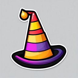 Party Hat Sticker - Party hat for festive occasions, ,vector color sticker art,minimal