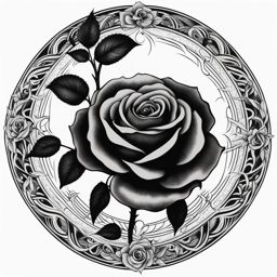 black rose tattoo, symbolizing mystery, death, or a dark aesthetic with a black rose design. 