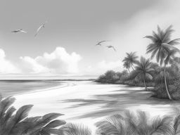 exotic clipperton island - sketch the exotic landscapes of clipperton island in the pacific ocean, known for its remote coral atoll and unique ecosystem. 