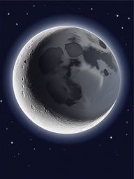 Moon Clipart, The moon casting its silvery glow. 