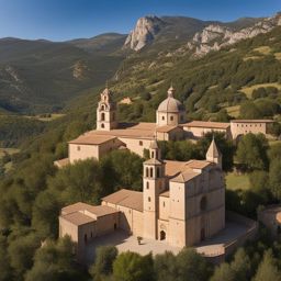 lesser-known monasteries of catalonia - create an artwork that reveals the lesser-known monasteries of catalonia, each with its own historic significance. 