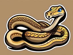 Rattlesnake cartoon - desert snake with a rattle on its tail  cartoon sticker style