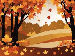 fall clipart: autumn leaves falling gently from the trees. 