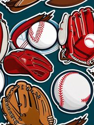 Baseball and Glove Emoji Sticker - Sporting connection, , sticker vector art, minimalist design