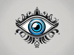 evil eye protection tattoo  simple vector color tattoo