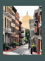 Savannah Historic District sticker- Picturesque historic area in Georgia, , sticker vector art, minimalist design