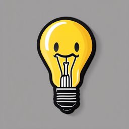 Lightbulb Filament Emoji Sticker - Illuminated innovation, , sticker vector art, minimalist design