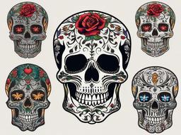 skeleton skull tattoo  simple vector color tattoo