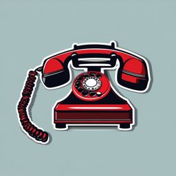 Telephone Receiver Sticker - Classic receiver, ,vector color sticker art,minimal