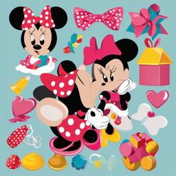 Minnie Mouse clipart - Minnie Mouse with toys  vector clipart