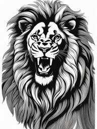 lion clipart black and white - roaring with regal strength. 