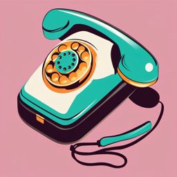 Clipart of a Phone Call - Phone receiver for making phone calls,  color vector clipart, minimal style