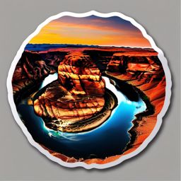 Horseshoe Bend sticker- Breathtaking horseshoe-shaped meander of the Colorado River, , sticker vector art, minimalist design